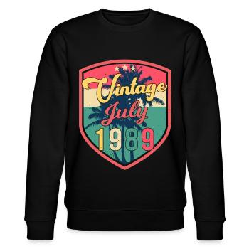 1989 Juillet meilleure année de naissance - Sweat bio CHANGER Stanley/Stella Unisexe - noir - Devant - Nik (191cm) & Marisol (170cm)