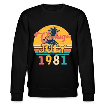 Born in July 1981 - Stanley/Stella CHANGER Unisex Organic Sweatshirt - black - Front - Nik (191cm) & Marisol (170cm)