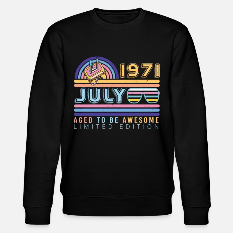 Millésime de juillet 1971 - Sweat bio CHANGER Stanley/Stella Unisexe - noir