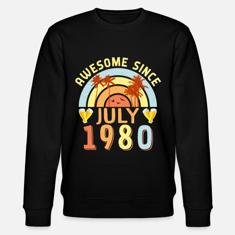 Millésime 1980 en juillet - Sweat bio CHANGER Stanley/Stella Unisexe - noir