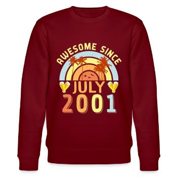 Birthday greeting July 2001 - Stanley/Stella CHANGER Unisex Organic Sweatshirt - burgundy - Front - Nik (191cm) & Marisol (170cm)