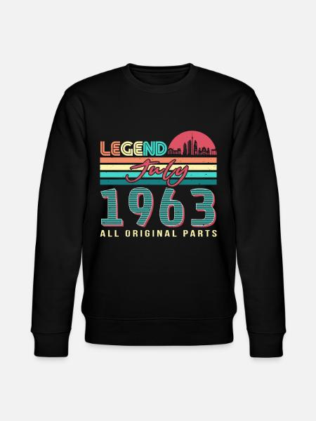 1963 In July Legend - Stanley/Stella CHANGER Unisex Organic Sweatshirt - black