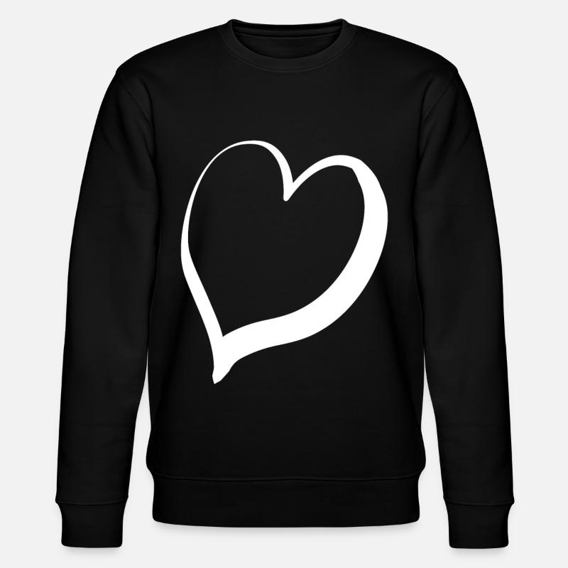 Tolles Weisses Herz - Stanley/Stella Unisex Bio-Sweatshirt CHANGER  - Schwarz