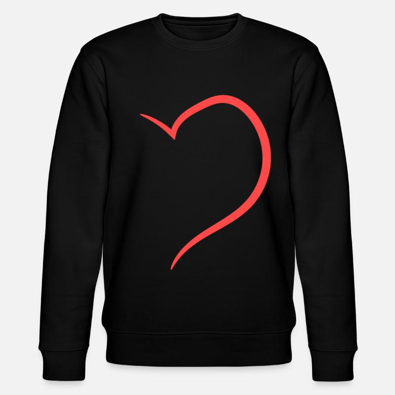 Demi-cœur en rouge design - Sweat bio CHANGER Stanley/Stella Unisexe - noir