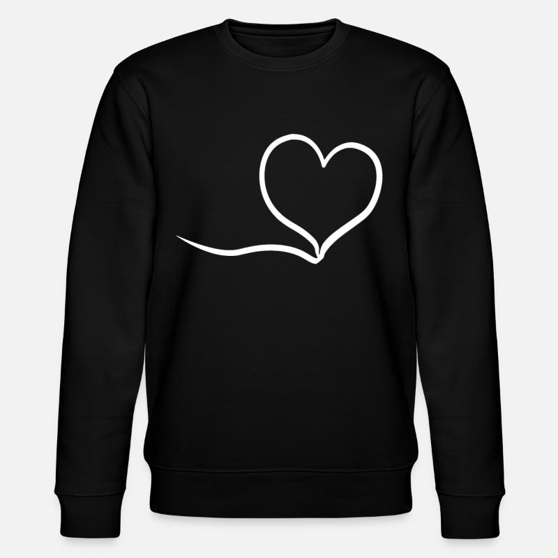 Edles Weisses Herz - Stanley/Stella Unisex Bio-Sweatshirt CHANGER  - Schwarz