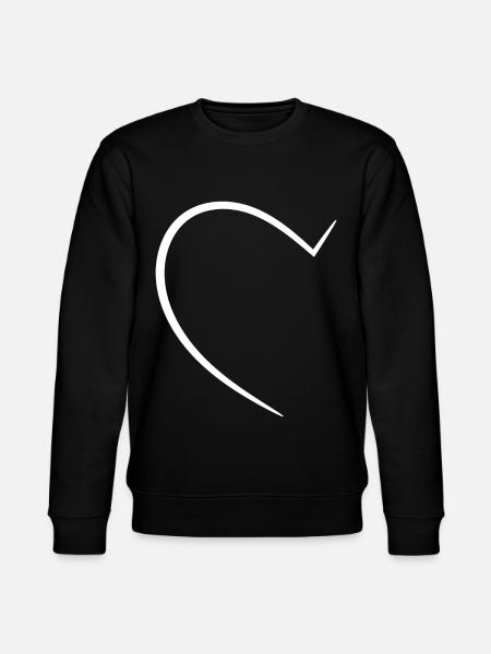Half White Heart - Stanley/Stella CHANGER Unisex Organic Sweatshirt - black