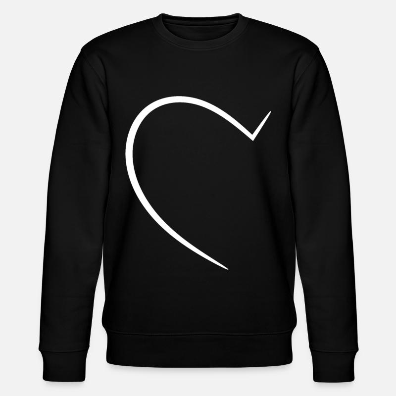 Half White Heart - Stanley/Stella CHANGER Unisex Organic Sweatshirt - black