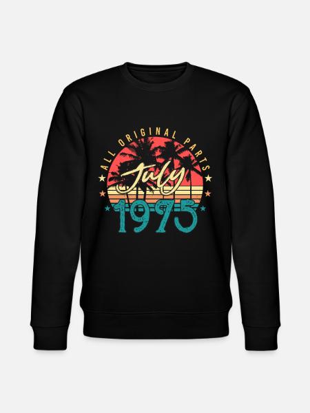 Retro 1975 Juli - Stanley/Stella Unisex Bio-Sweatshirt CHANGER  - Schwarz