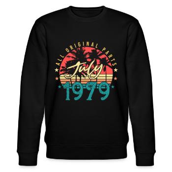 Im Juli 1979 Geboren - Stanley/Stella Unisex Bio-Sweatshirt CHANGER  - Schwarz - Vorne - Nik (191cm) & Marisol (170cm)