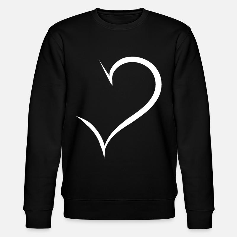 Half White Heart - Stanley/Stella CHANGER Unisex Organic Sweatshirt - black
