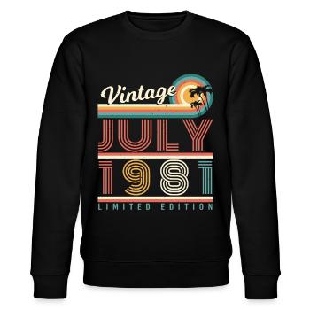 Born 1981 in July - Stanley/Stella CHANGER Unisex Organic Sweatshirt - black - Front - Nik (191cm) & Marisol (170cm)