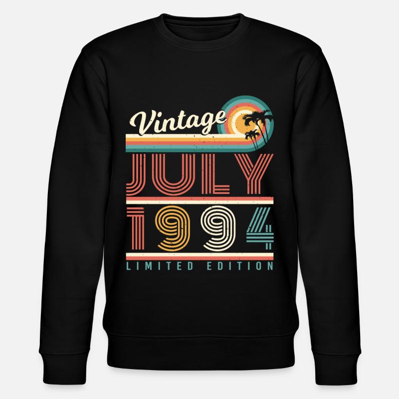 1994 Juli Geschenkidee - Stanley/Stella Unisex Bio-Sweatshirt CHANGER  - Schwarz