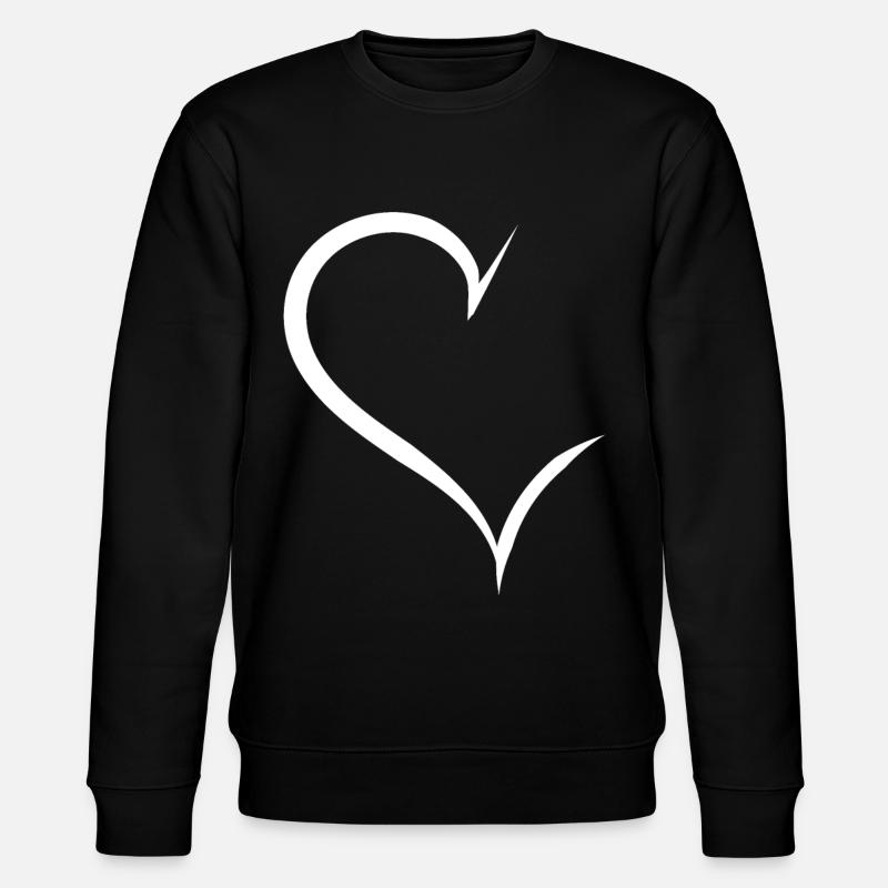 Cooles Halbes Weisses Herz - Stanley/Stella Unisex Bio-Sweatshirt CHANGER - Schwarz