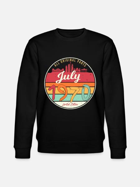 1970 July Retro - Stanley/Stella CHANGER Unisex Organic Sweatshirt - black