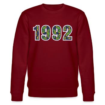 1992 Vert - Sweat bio CHANGER Stanley/Stella Unisexe - bordeaux - Devant - Nik (191cm) & Marisol (170cm)