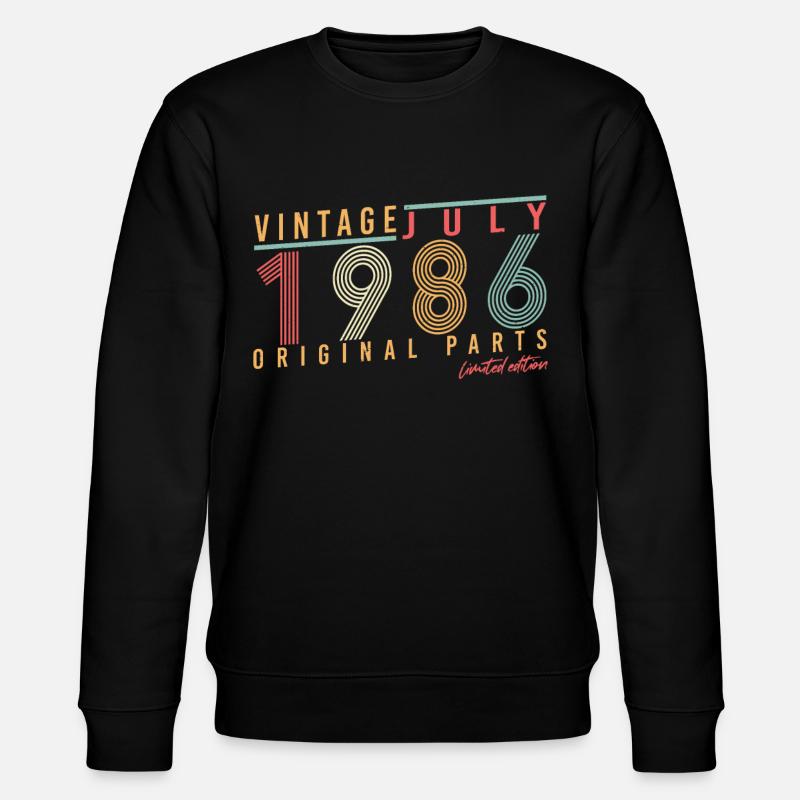 Retro 1986 Juli - Stanley/Stella Unisex Bio-Sweatshirt CHANGER  - Schwarz