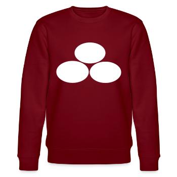 Three White Ovals - Stanley/Stella CHANGER Unisex Organic Sweatshirt - burgundy - Front - Nik (191cm) & Marisol (170cm)