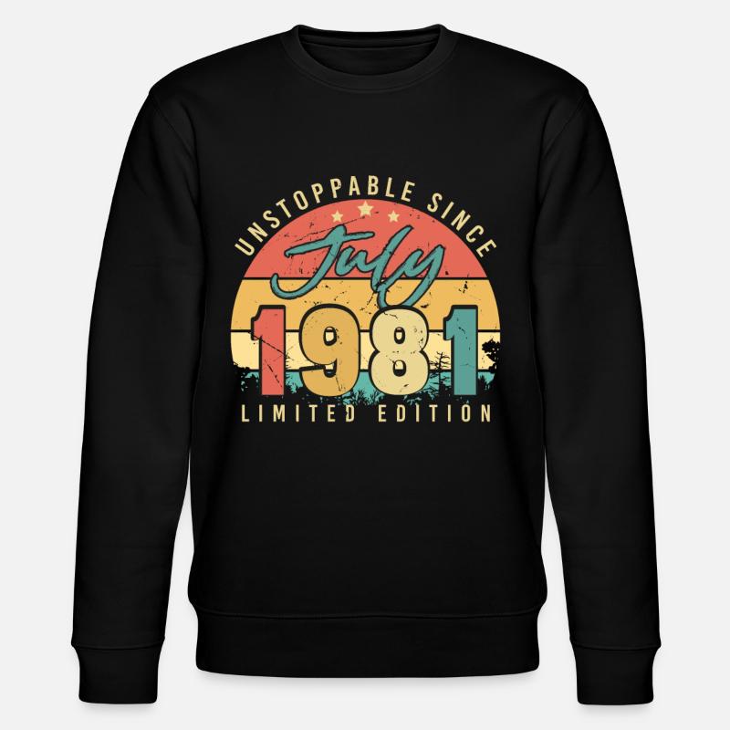 Retro Juli 1981 - Stanley/Stella Unisex Bio-Sweatshirt CHANGER  - Schwarz