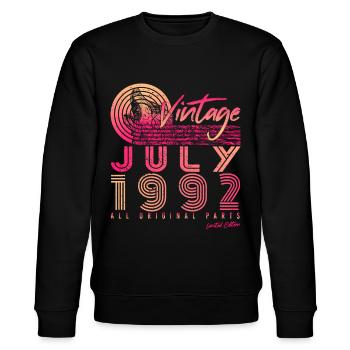 30 Jahre Juli 1992 - Stanley/Stella Unisex Bio-Sweatshirt CHANGER  - Schwarz - Vorne - Nik (191cm) & Marisol (170cm)