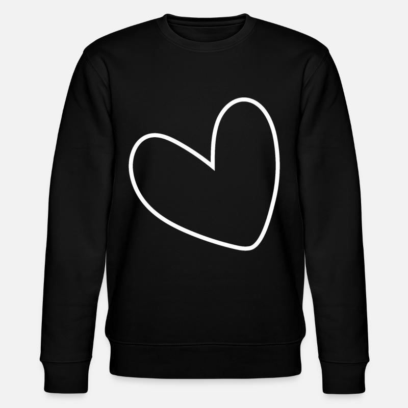 Simple White Heart - Stanley/Stella CHANGER Unisex Organic Sweatshirt - black