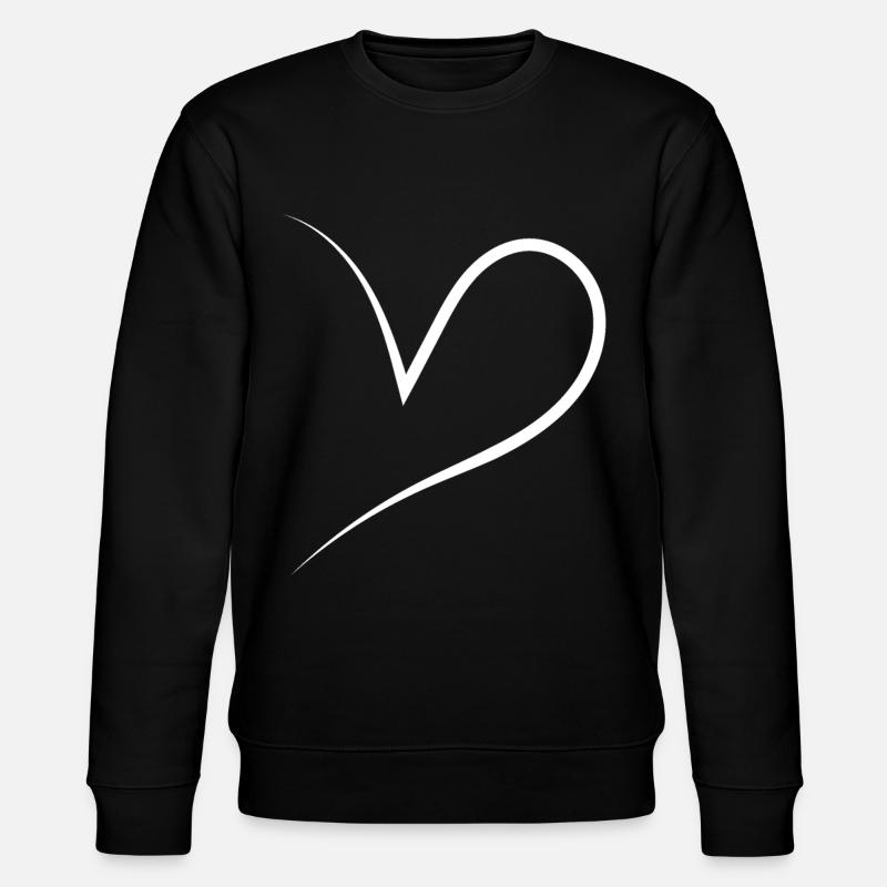 Demi-cœur blanc - Sweat bio CHANGER Stanley/Stella Unisexe - noir