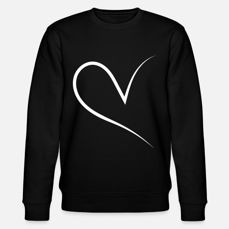 Half Heart White - Stanley/Stella CHANGER Unisex Organic Sweatshirt - black
