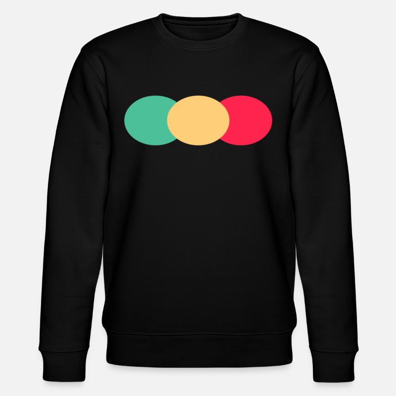 Three Oval- Green- Red- Yellow - Stanley/Stella CHANGER Unisex Organic Sweatshirt - black