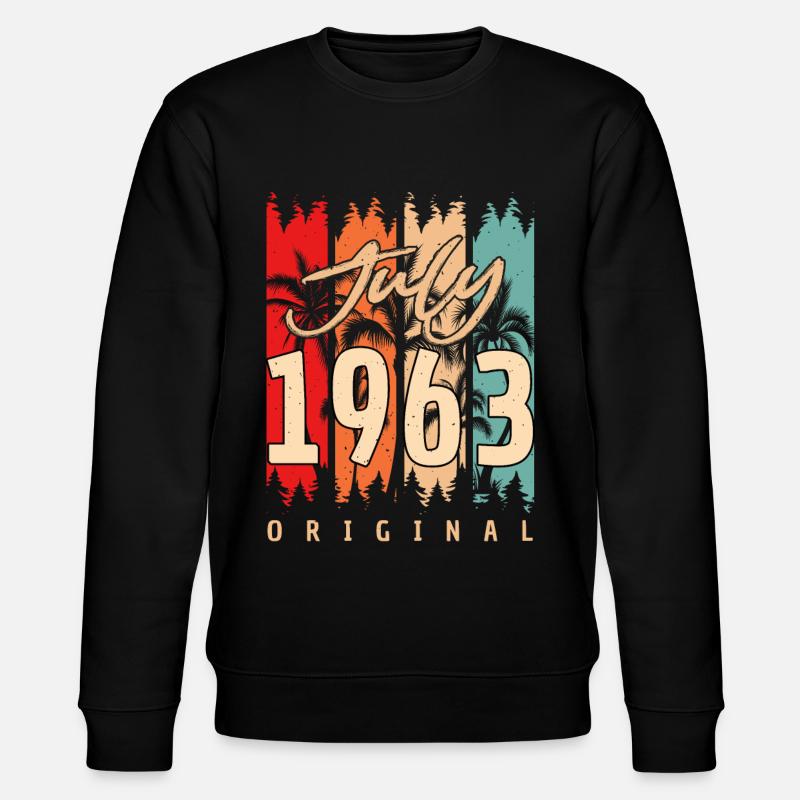Retro 1963 Im Juli - Stanley/Stella Unisex Bio-Sweatshirt CHANGER  - Schwarz