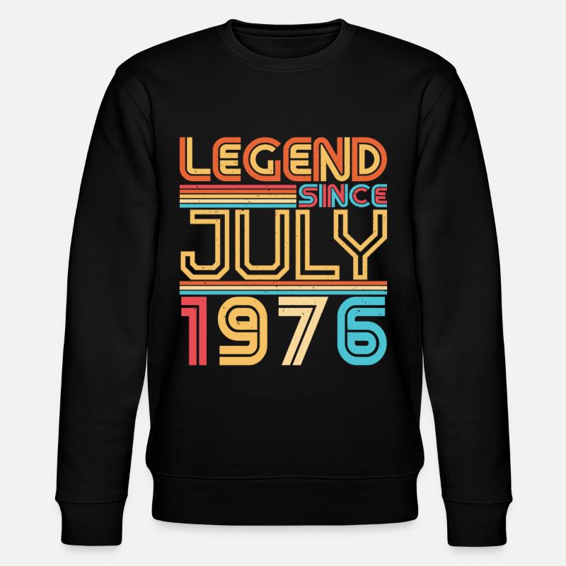 1976 Juli Retro - Stanley/Stella Unisex Bio-Sweatshirt CHANGER  - Schwarz