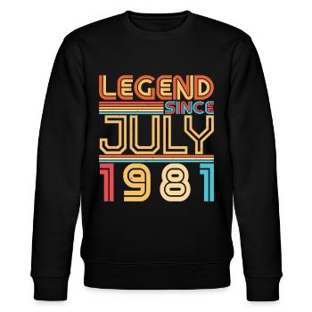 Born in July 1981 - Stanley/Stella CHANGER Unisex Organic Sweatshirt - black - Front - Nik (191cm) & Marisol (170cm)