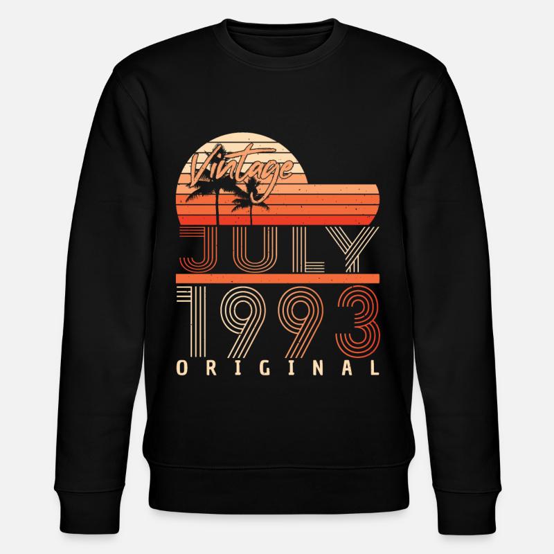 July 1993 Birthday greeting - Stanley/Stella CHANGER Unisex Organic Sweatshirt - black