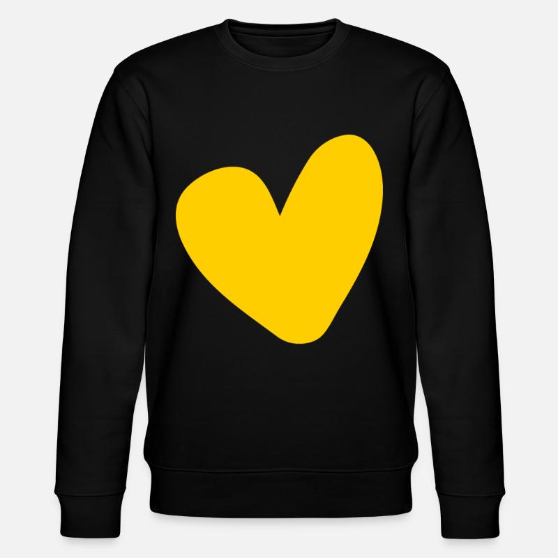 Herz Gelbes Design - Stanley/Stella Unisex Bio-Sweatshirt CHANGER  - Schwarz