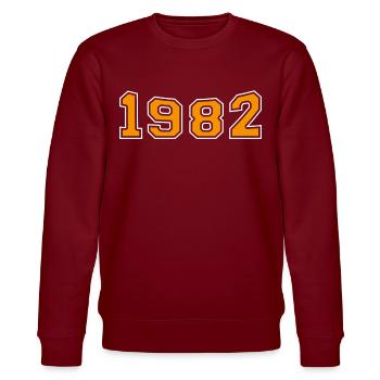 1982 Year Oranges Design - Stanley/Stella CHANGER Unisex Organic Sweatshirt - burgundy - Front - Nik (191cm) & Marisol (170cm)
