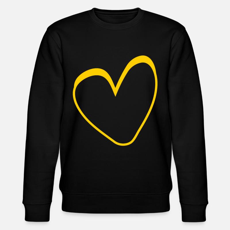 Gelbes Herz Simpel Design - Stanley/Stella Unisex Bio-Sweatshirt CHANGER - Schwarz