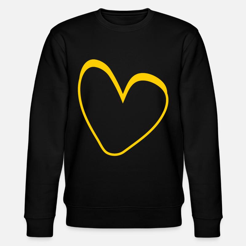 Gelbes Herz Simpel Design - Stanley/Stella Unisex Bio-Sweatshirt CHANGER  - Schwarz