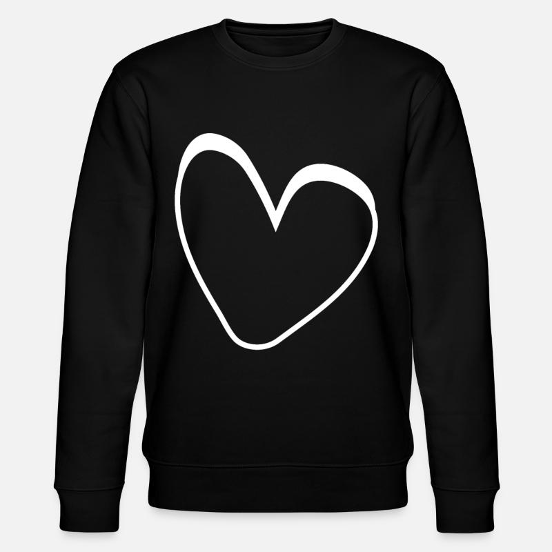 Cœur Blanc Simple - Sweat bio CHANGER Stanley/Stella Unisexe - noir