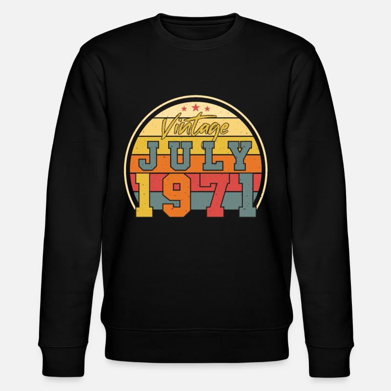 Retro July 1971 - Stanley/Stella CHANGER Unisex Organic Sweatshirt - black