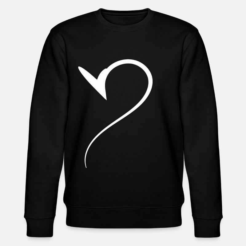 Half Heart White - Stanley/Stella CHANGER Unisex Organic Sweatshirt - black