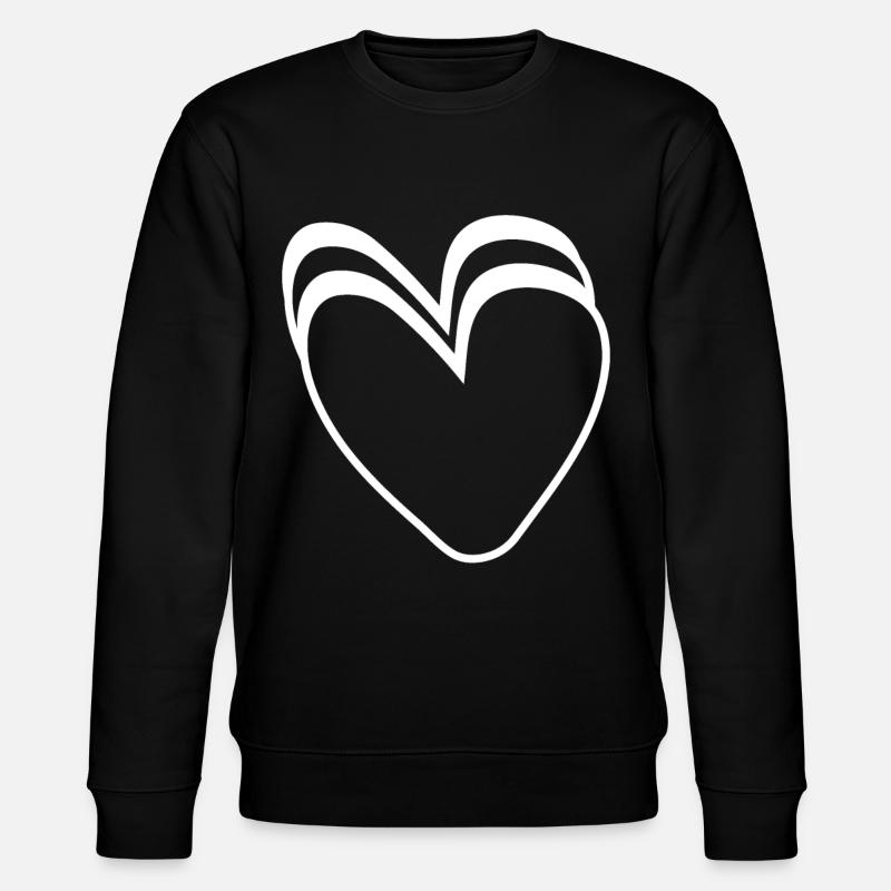 White Hearts - Stanley/Stella CHANGER Unisex Organic Sweatshirt - black