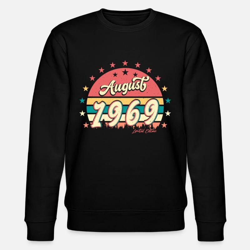 1969 August Retro - Stanley/Stella Unisex Bio-Sweatshirt CHANGER  - Schwarz