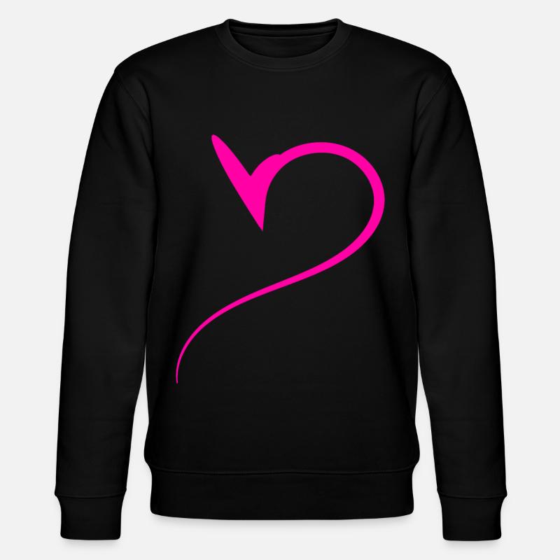 Demi-cœur rose simple - Sweat bio CHANGER Stanley/Stella Unisexe - noir