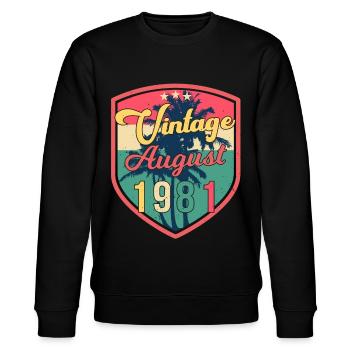 Born in August 1981 - Stanley/Stella CHANGER Unisex Organic Sweatshirt - black - Front - Nik (191cm) & Marisol (170cm)