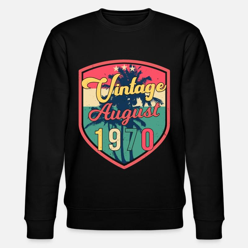 1970 August Retro - Stanley/Stella Unisex Bio-Sweatshirt CHANGER  - Schwarz