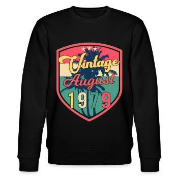 Geboren Im August 1979 - Stanley/Stella Unisex Bio-Sweatshirt CHANGER  - Schwarz - Vorne - Nik (191cm) & Marisol (170cm)