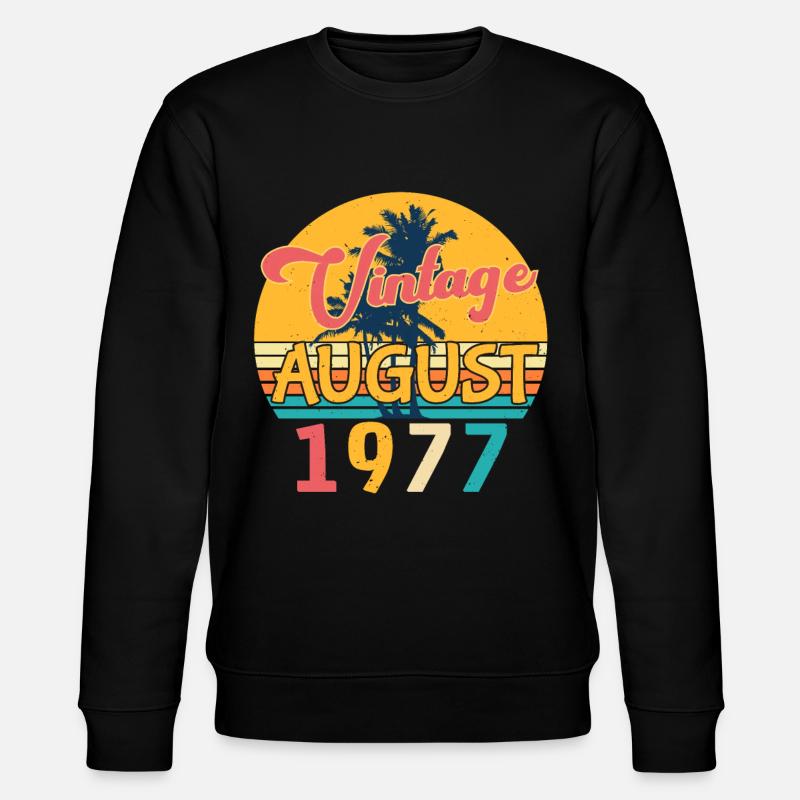 1977 August Retro - Stanley/Stella Unisex Bio-Sweatshirt CHANGER  - Schwarz