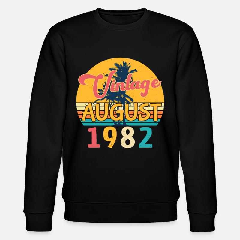40th birthday August 1982 - Stanley/Stella CHANGER Unisex Organic Sweatshirt - black