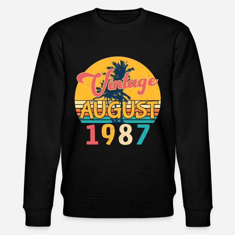 August 1987 Geschenkidee - Stanley/Stella Unisex Bio-Sweatshirt CHANGER  - Schwarz