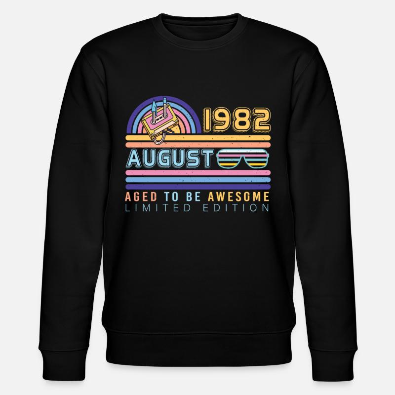 40th birthday August 1982 - Stanley/Stella CHANGER Unisex Organic Sweatshirt - black