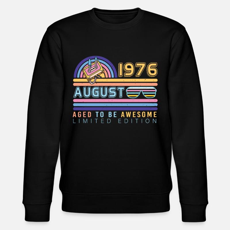 1976 August Limitierte Edition - Stanley/Stella Unisex Bio-Sweatshirt CHANGER  - Schwarz