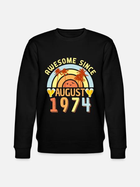 August 1974 retro - Stanley/Stella CHANGER Unisex Organic Sweatshirt - black